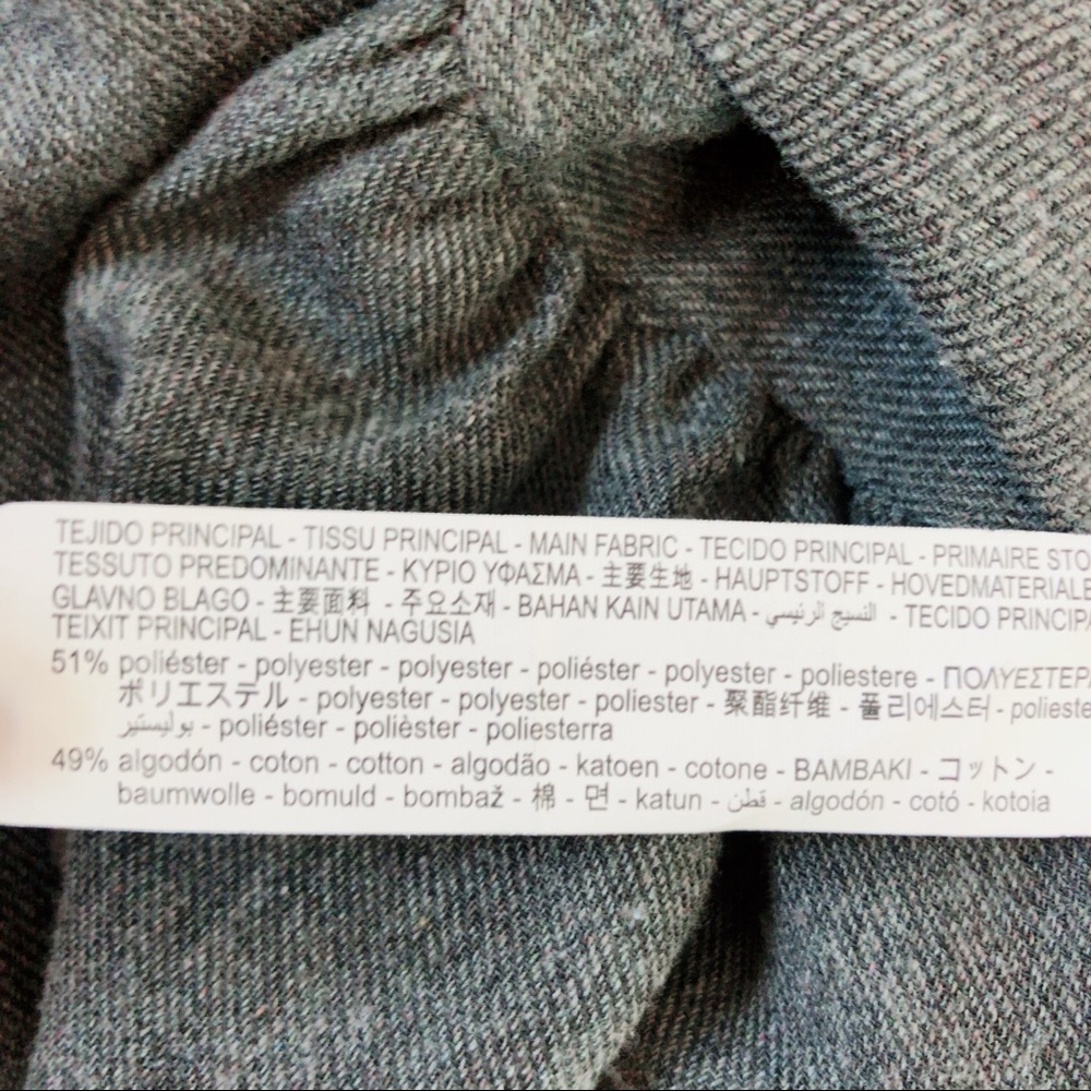 Zara Basic Gray Embroidered Peasant Boho Blouse XS - Picture 5 of 5